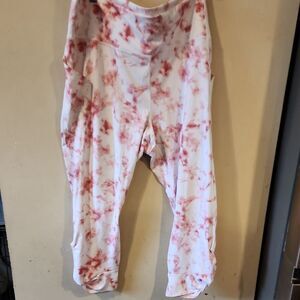 Fabletics 4X Perfect Condition Tie-Dye Leggings - Pink and White